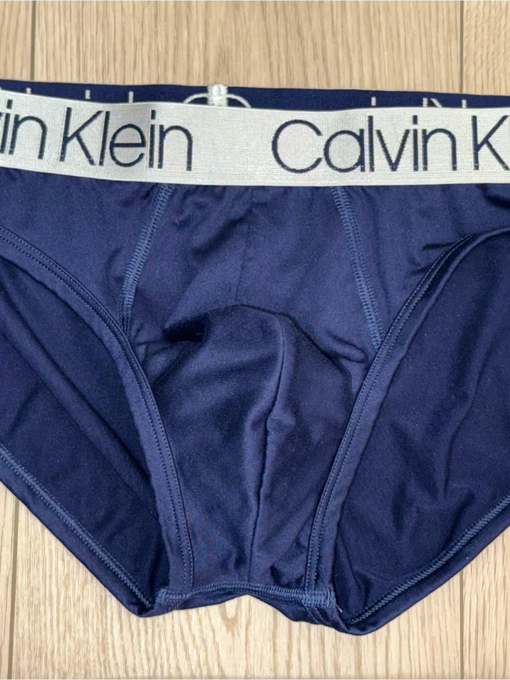 Calvin Klein Men's Medium Navy Boxer Briefs with Silver Logo Waistband Lot of 4
